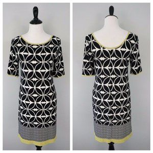 TIANA B. Black Short Sleeve Shirt Scoop Neck Dress
